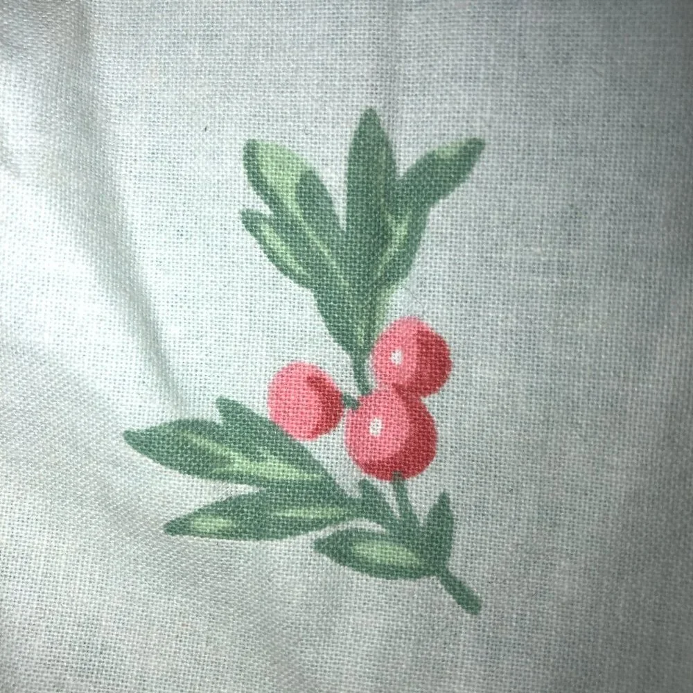 Christmas TWO custom made winter berry holly print aqua ruffle throw pil…